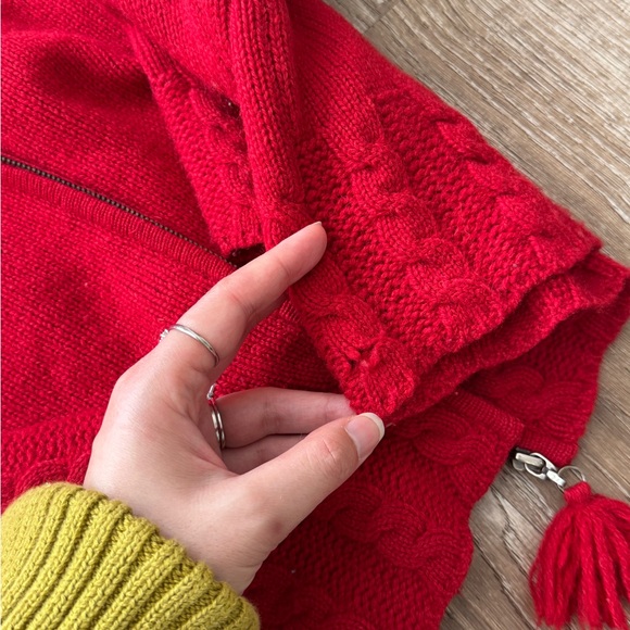 Red Zip-Up Cardigan - Picture 5 of 6